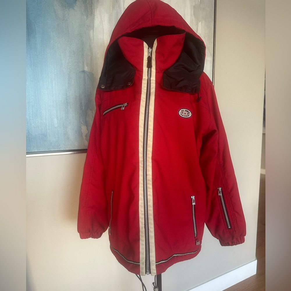 NILS Reversible Red/Black Ski Jacket with Roll-up Hood - MEN’s Med or WOMEN’s L